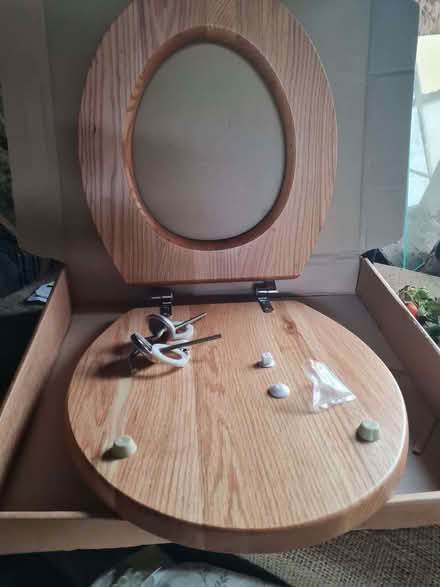 Photo of free Wooden loo seat barely used (South Newington OX15) #2