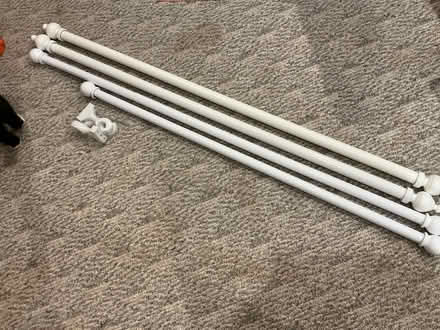 Photo of free Four white wooden curtain rods (Brightwood 20012) #2