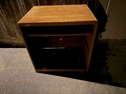 Photo of free Small wood desk or cabinet (Valencia Avenue, Sunnyvale) #1