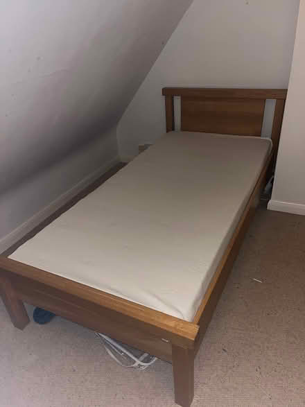Photo of free Solid Oak Single Bed (Godalming GU7) #1