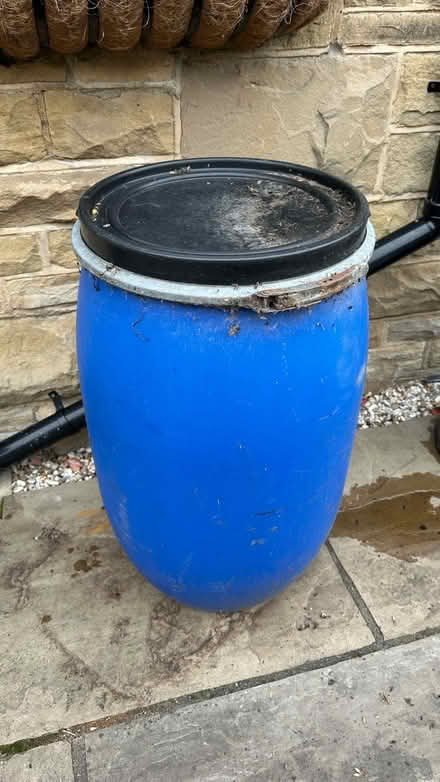 Photo of free Large plastic barrel with lid (Bingley BD16) #1