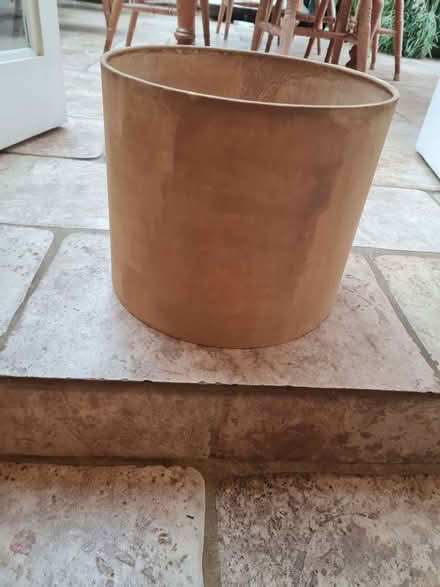Photo of free Lampshade new from White Company, painted yellow (South Newington OX15) #3