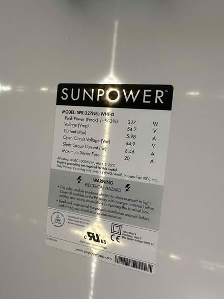 Photo of free Sunpower solar panels (Mountain View, El Camino Hosp) #2