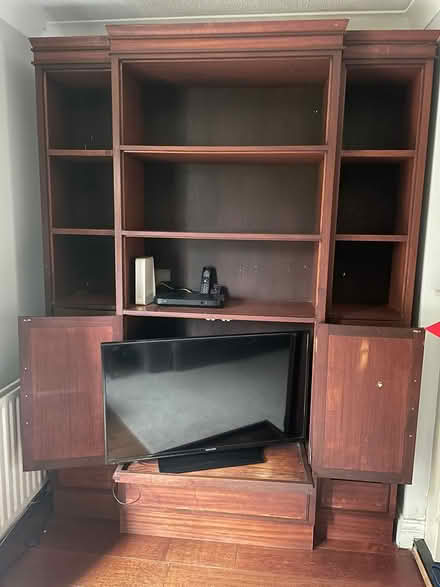 Photo of free Tall wood shelves (Ranelagh) #1