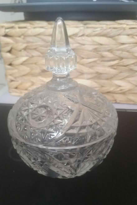 Photo of free glass trinket/bonbon bowl (southey green S5) #1