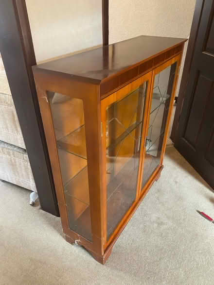 Photo of free Wooden glass cabinet (Ambergate DE56) #2