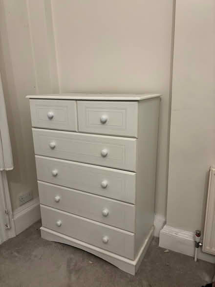 Photo of free White wooden chest of drawers (Putney SW15) #1