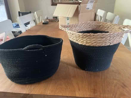 Photo of free 2 black storage baskets (Sherwood NG5) #1