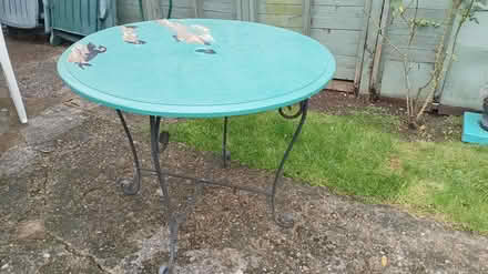 Photo of free Patio table,hardwood top,wrought (South reading RG2) #1