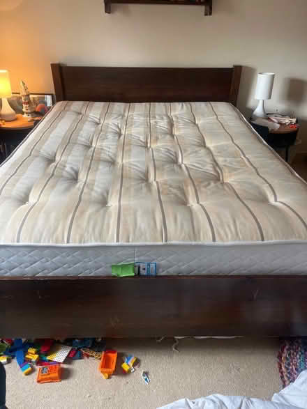 Photo of free King size wooden bed frame and mattress (Hadlow TN11) #2