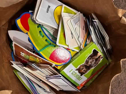 Photo of free Toddler flashcards, drawstring bag (Downtown Sunnyvale) #2