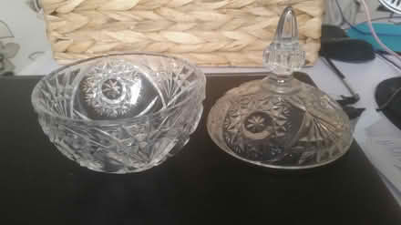 Photo of free glass trinket/bonbon bowl (southey green S5) #2