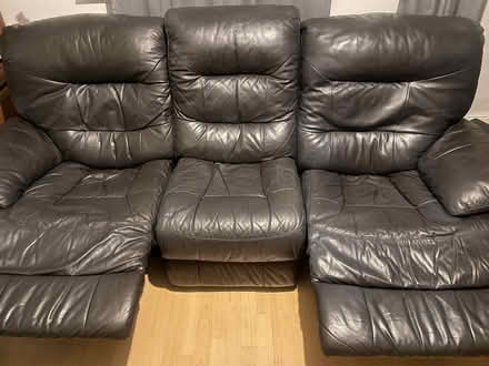 Photo of free Black leather reclining couch (London, Dalston E8) #2