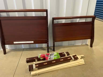 Photo of free Toddler wooden sleigh bed frame (NE Ithaca) #1