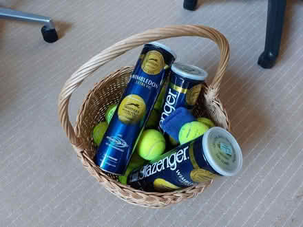Photo of free tennis balls and basket (Caversfield, Bicester, OX27) #1