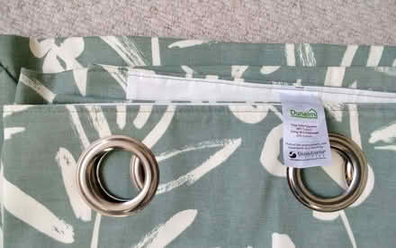 Photo of free Pair of Dunelm eyelet olive green curtains (Anchorsholme FY5) #2