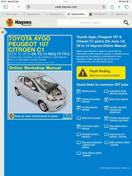 Photo of Haynes Citroen C1 d.i.y. manual (Silverhill TN37) #1