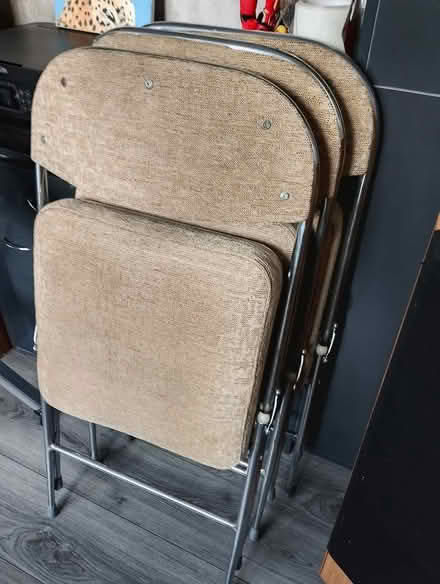 Photo of free Fold up metal framed dining chairs (GU12) #2