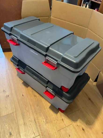 Photo of free 2 Storage boxes (rigid plastic) (Blaby, Leicestershire LE8) #2
