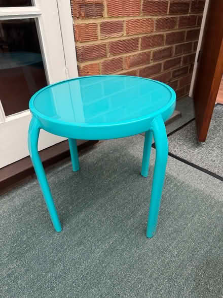 Photo of free Metal table with glass inset top (West Horsham) #1