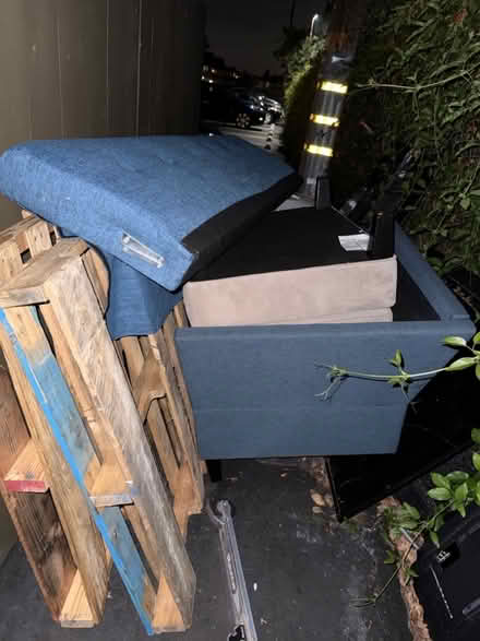 Photo of free Upholstered chair & ottoman (Valencia Avenue, Sunnyvale) #2