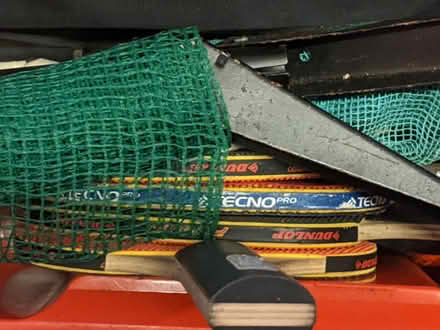 Photo of free Table tennis bats, balls and net (Throop) #1