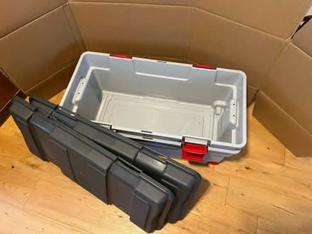 Photo of free 2 Storage boxes (rigid plastic) (Blaby, Leicestershire LE8) #1