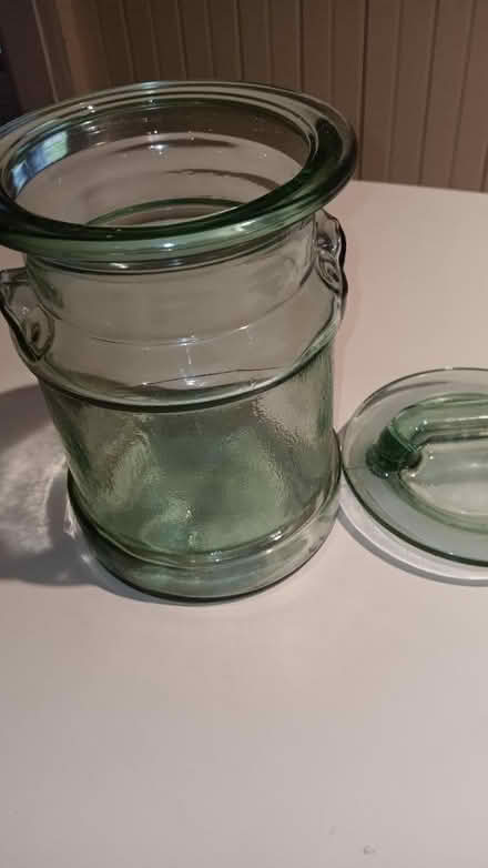Photo of free Green glass canister (19095) #4