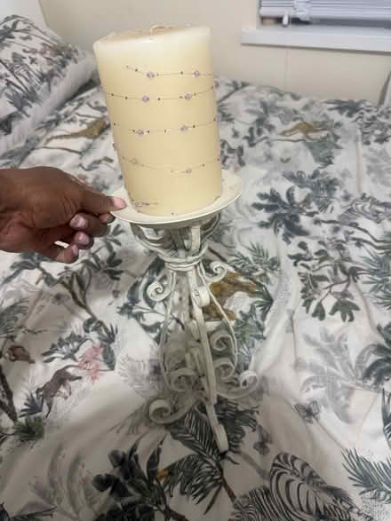 Photo of free Large candle and holder (Sw18) #1