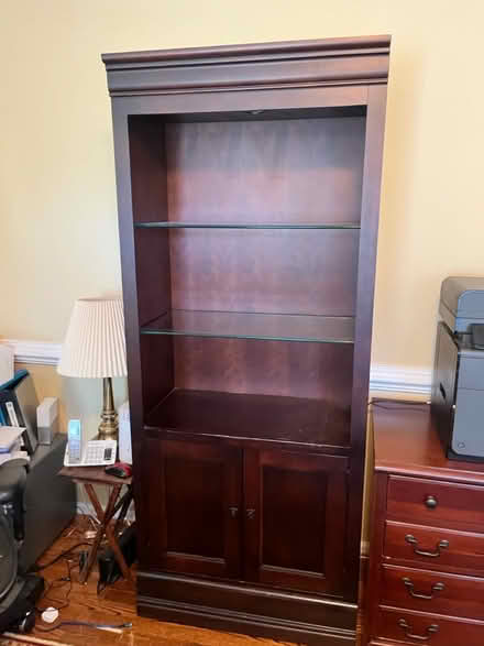 Photo of free Dark wood Shelf/cabinet (FFX/Centreville near Costco) #1