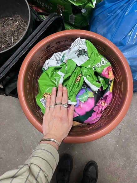 Photo of free Five brown plant pots (Great Portland Street W1) #2