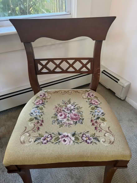 Photo of free 3 Dining Chairs with needlework (just south of Baltimore Pike) #4