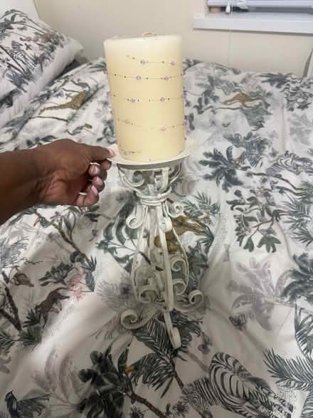 Photo of free Large candle and holder (Sw18) #2
