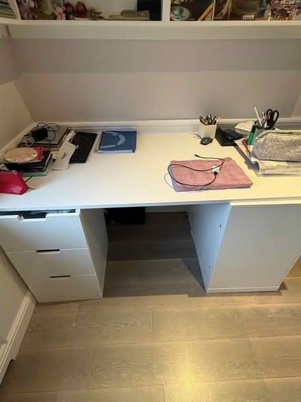 Photo of free White ikea table (shelves and board) (Kensington Gardens W2) #3