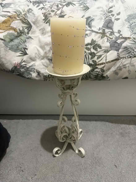 Photo of free Large candle and holder (Sw18) #3