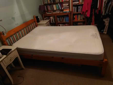 Photo of free Double bed (wooden frame + mattress) (Penrith CA11) #1
