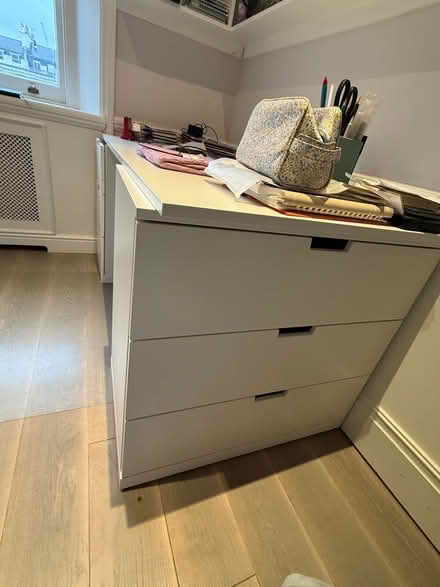 Photo of free White ikea table (shelves and board) (Kensington Gardens W2) #2