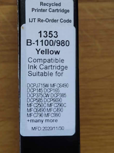 Photo of free Yellow ink jet cartridge (Colwall Green WR13) #1