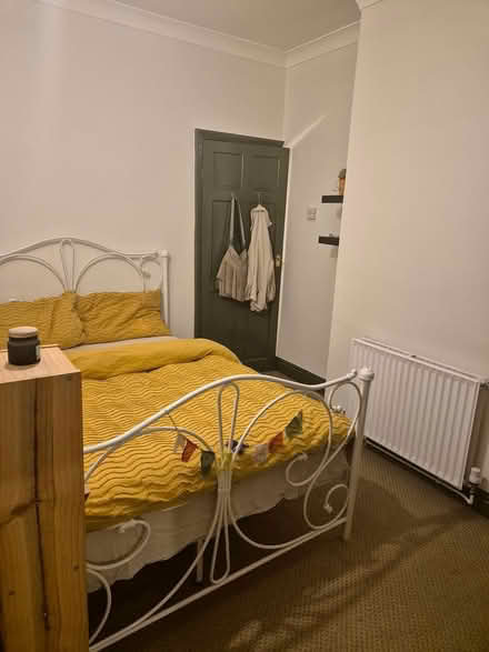 Photo of free White Metal Double Bed Frame (S2 Highfield) #1