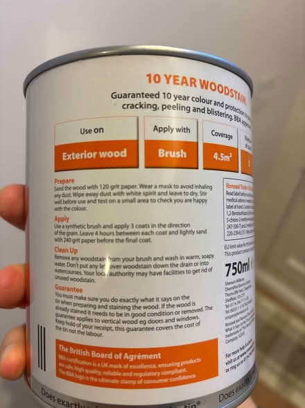 Photo of free Natural oak wood stain - new (SW15 Putney) #2