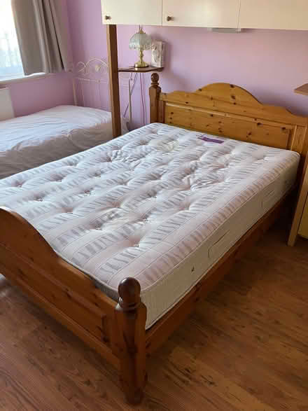 Photo of free Bed , king size , pine frame , good condition (Abbey Wood SE2) #4