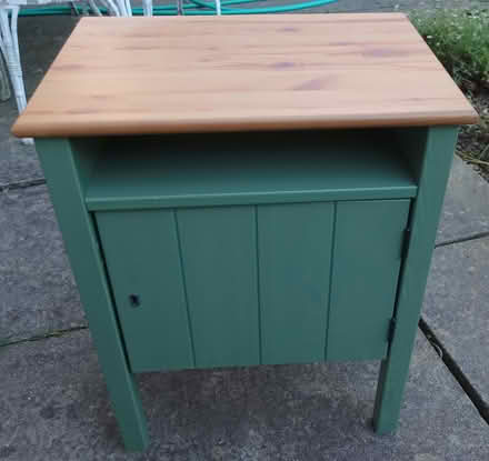 Photo of free Bedside Cabinet Green with Pine top (Central Crouch End N8) #3