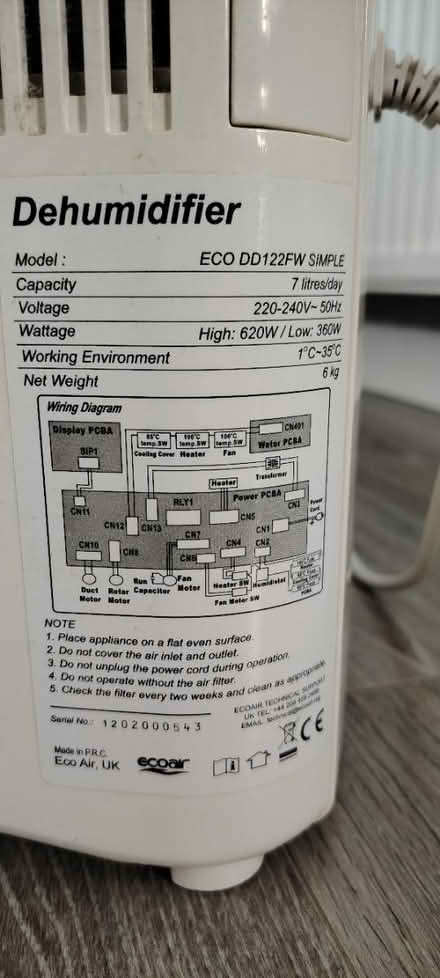 Photo of free Dehumidifier faulty (Templeogue) #2