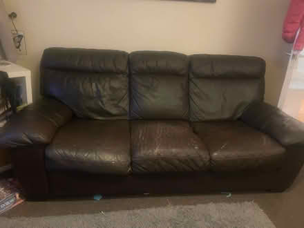 Photo of free 2 x leather 3 seaters one broken (NW10 Harlesden) #2