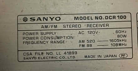 Photo of free Sanyo AM FM Stereo Receiver (Alta vista / riverside) #3