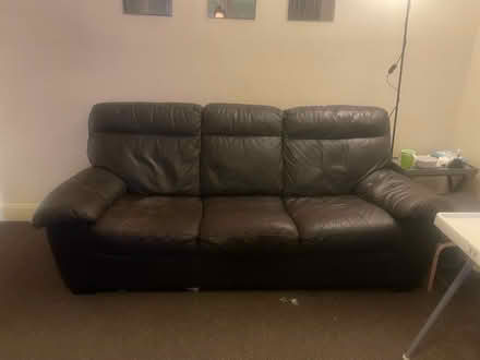Photo of free 2 x leather 3 seaters one broken (NW10 Harlesden) #1