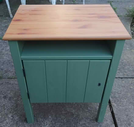 Photo of free Bedside Cabinet Green with Pine top (Central Crouch End N8) #1