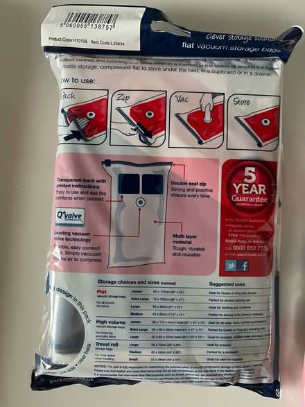 Photo of free Vacuum pack bags (Lauriston EH3) #1