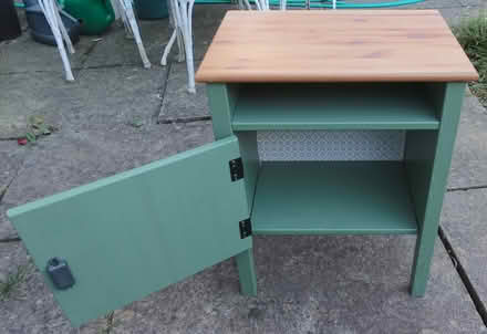 Photo of free Bedside Cabinet Green with Pine top (Central Crouch End N8) #2