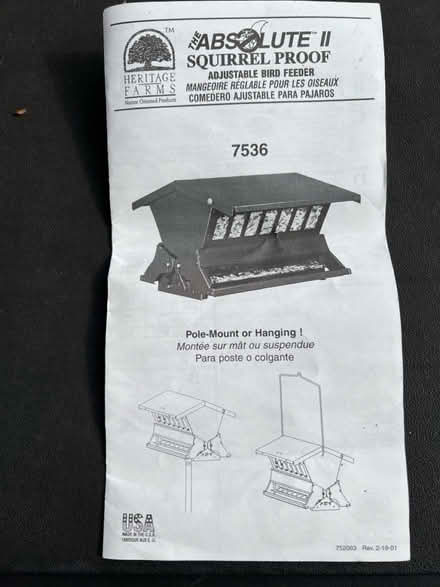 Photo of free Squirrel Proof Bird Feeders (Wexford close to I-79) #1